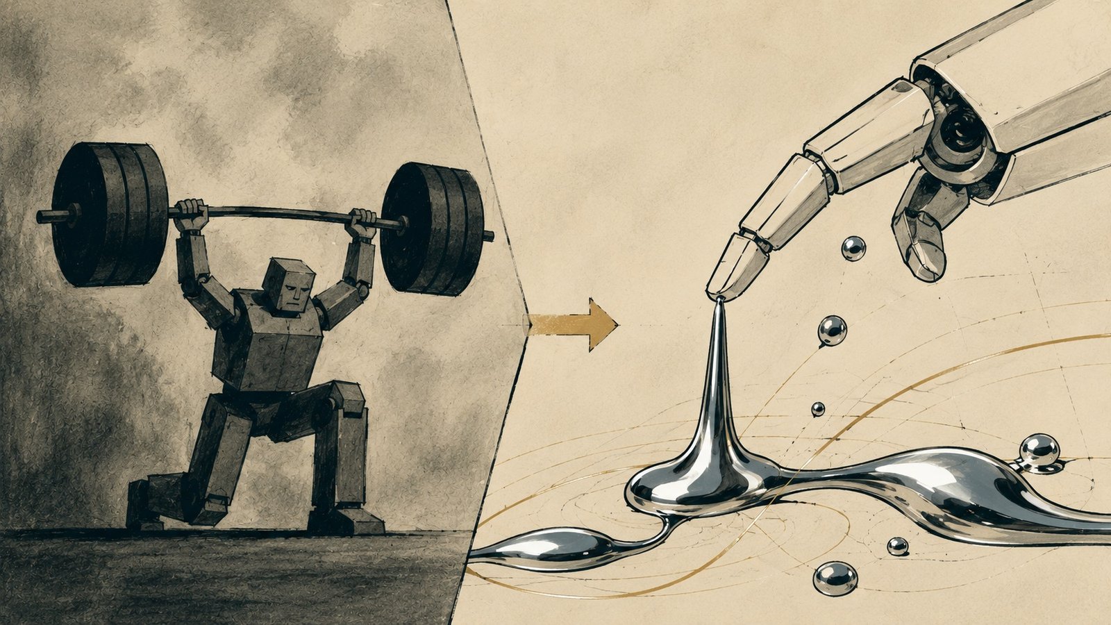 Microscopic view of a liquid metal droplet inside a soft robotic actuator, with current-flow indicators visualized