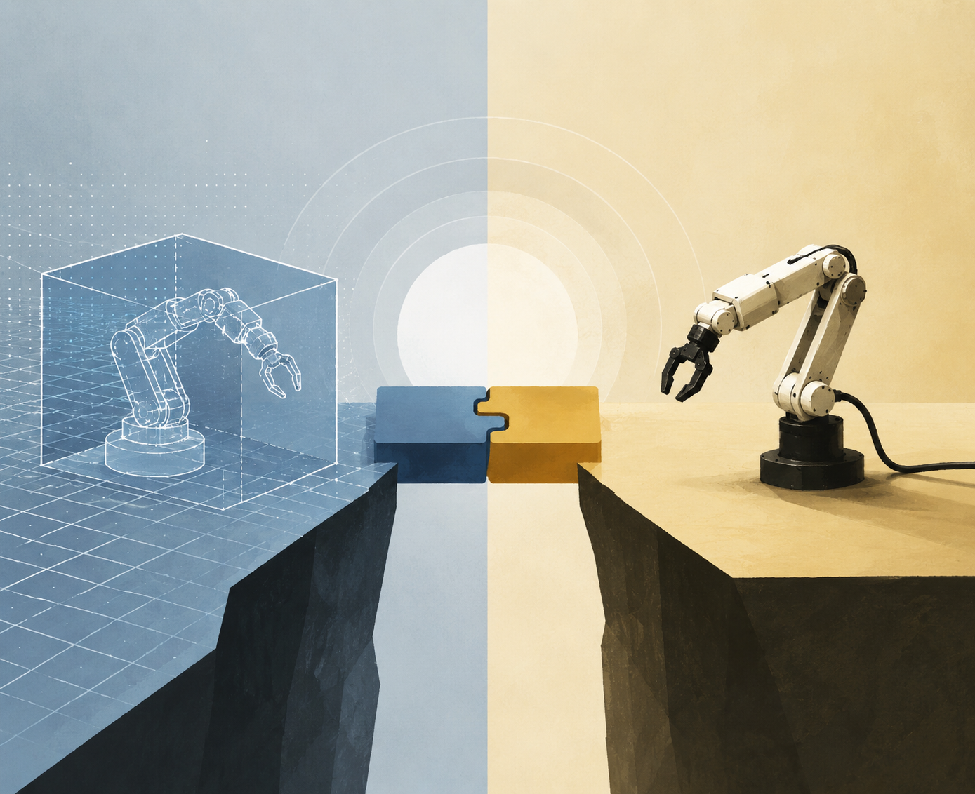 A robot arm wired directly into an edge-compute control board on a factory bench